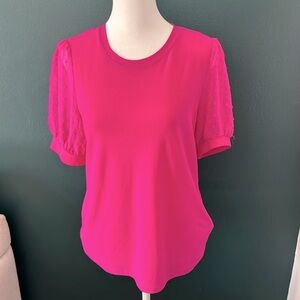 Cece Purple/pink blouse with accent sleeves SM